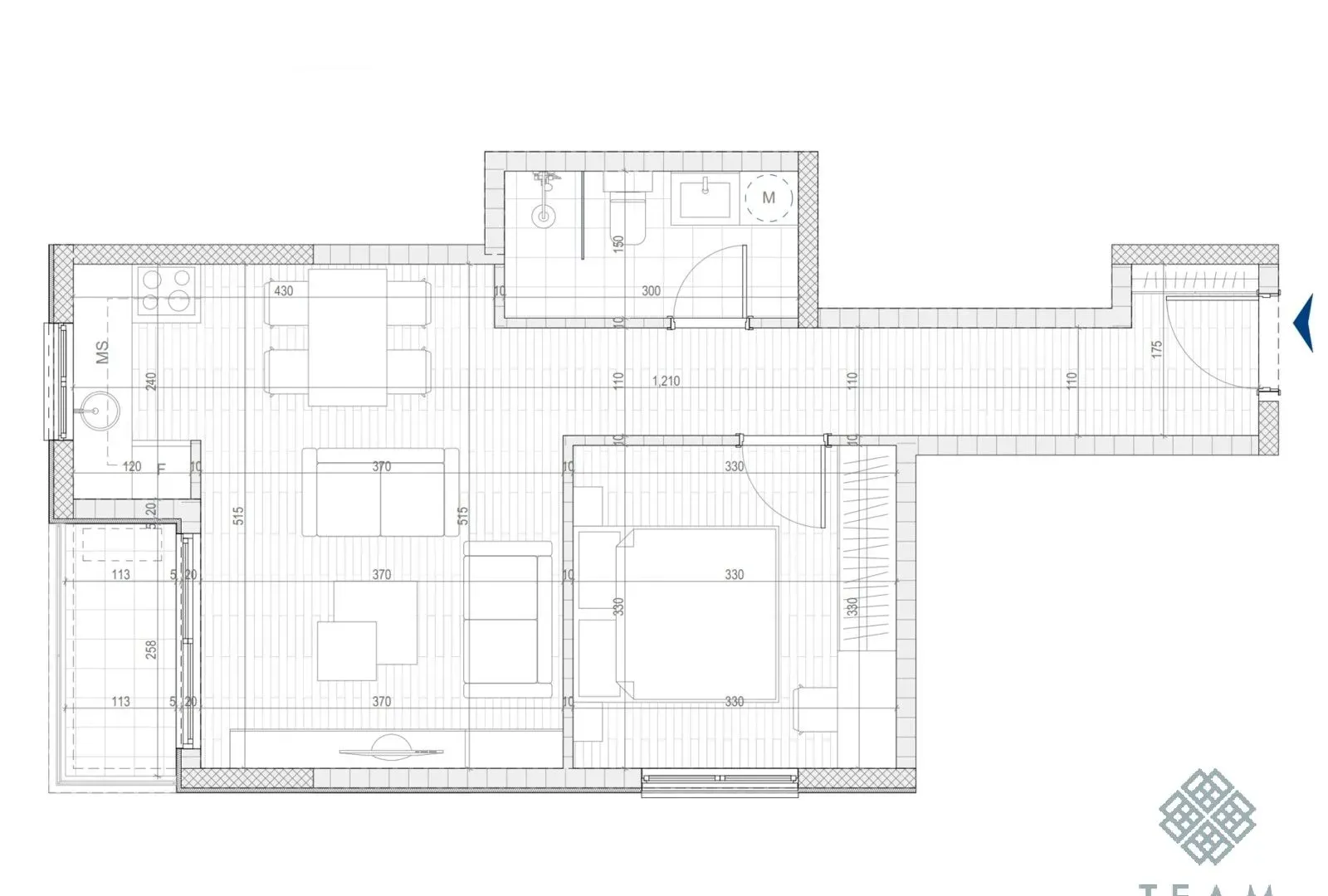 Prodaja, jednosoban stan, 49m², Zabjelo, Podgorica
