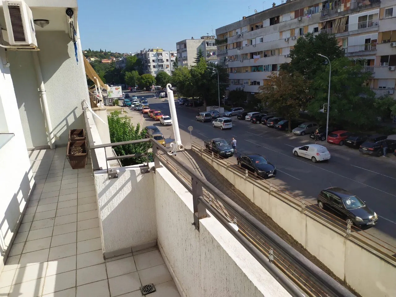 View from the balcony overlooking the street.