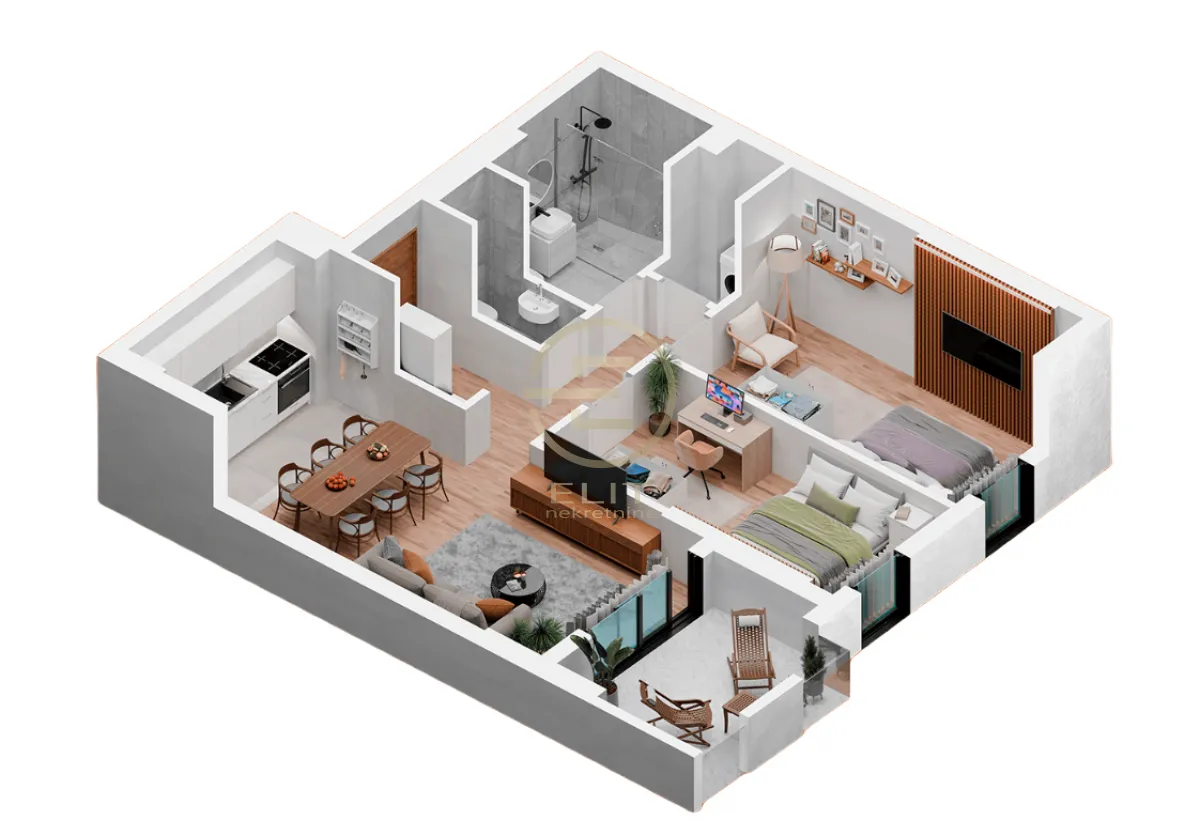 Sale, two bedroom apartment, 62m², Podbara, Novi Sad Sve Podlokacije