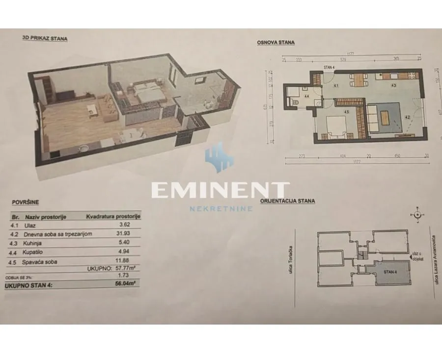 Sale, two bedroom apartment, 56m², Dušanovac, Voždovac Sve Podlokacije
