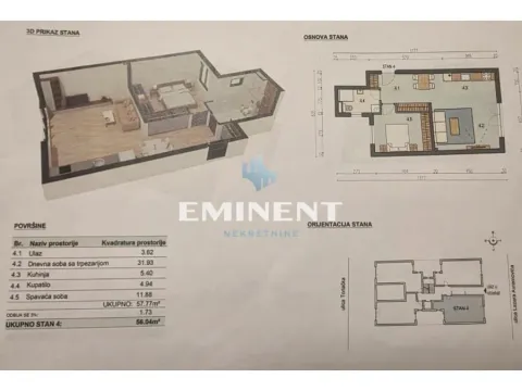 Sale, two bedroom apartment, 56m², Dušanovac, Voždovac Sve Podlokacije - image 3