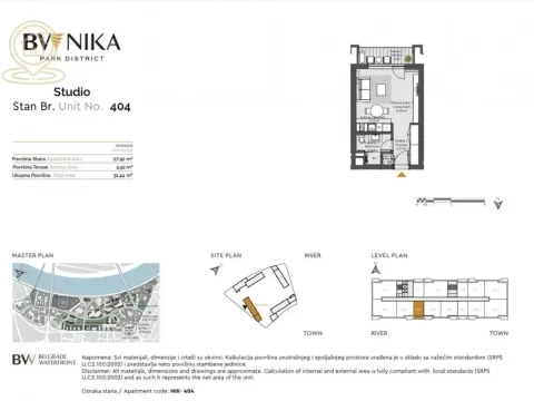 Sale, studio apartment, 32m², Savski Venac, Beograd