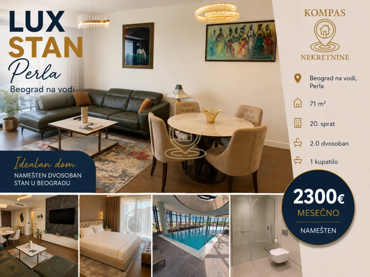 Rent, two bedroom apartment, 71m², Savski Venac, Beograd