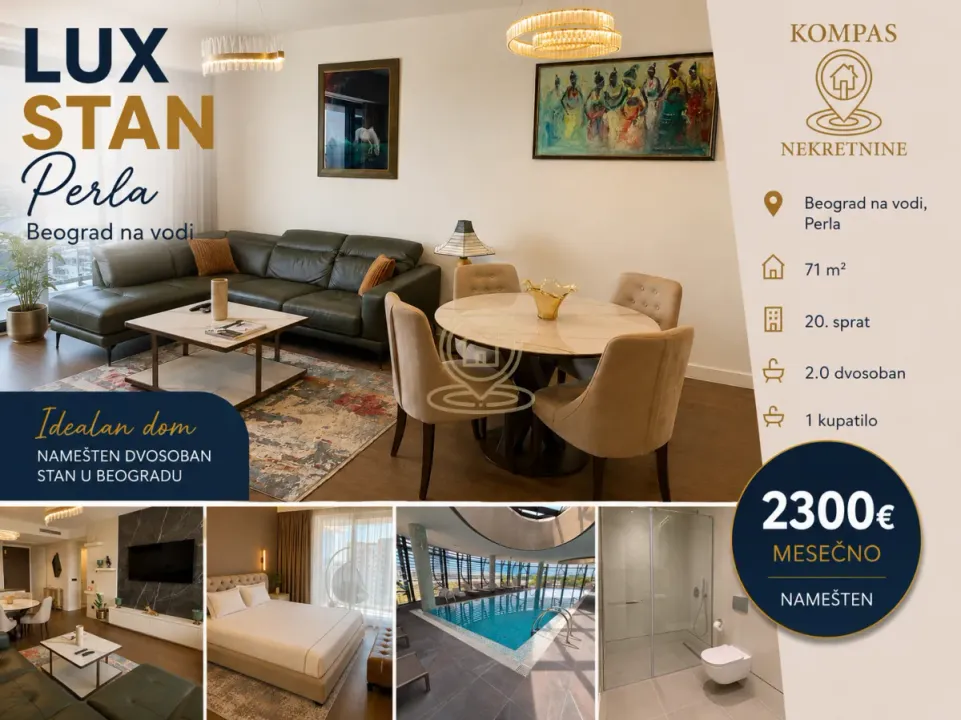 Rent, two bedroom apartment, 71m², Savski Venac, Beograd