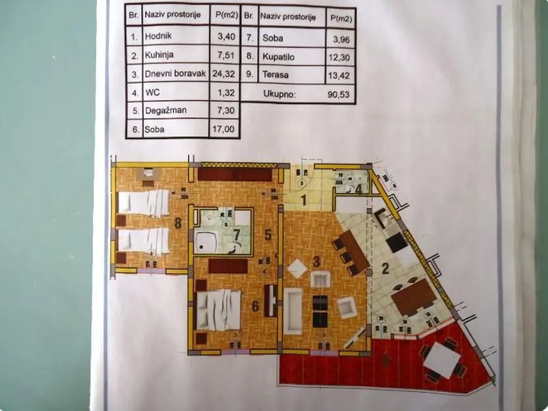 Sale, two bedroom apartment, 91m², Petrovac, Budva