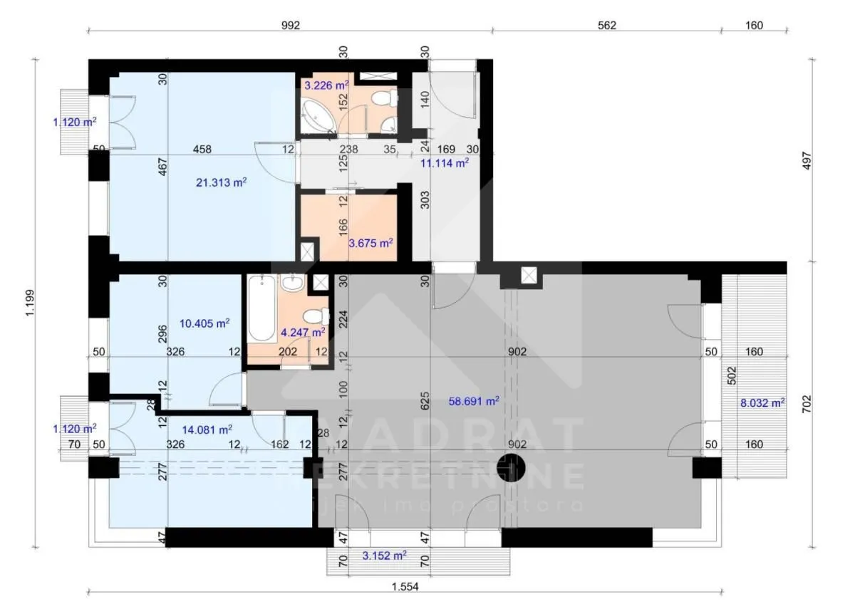 Prodaja, trosoban stan, 138m², Kruševac, Podgorica