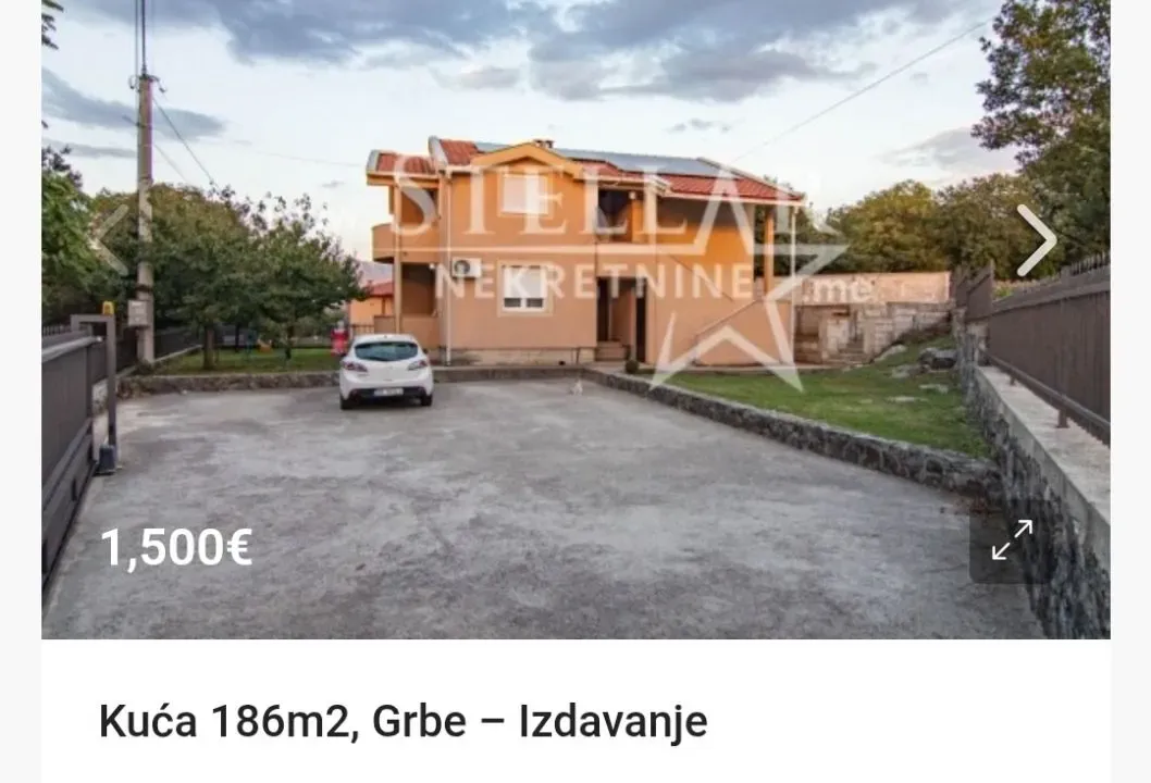 Izdavanje, kuća, 186m², Grbe, Danilovgrad