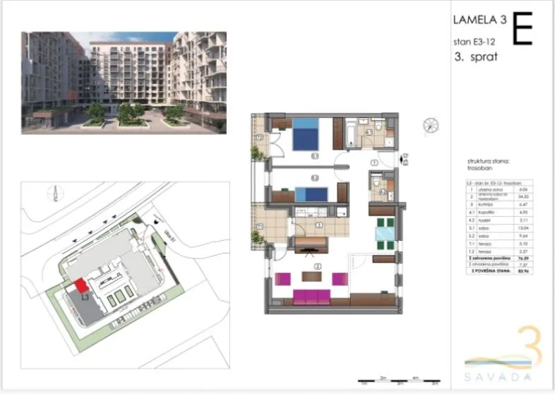 Prodaja, trosoban stan, 84m², Tošin bunar, Novi Beograd Sve Podlokacije