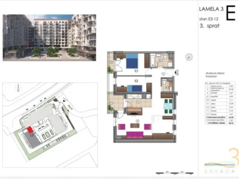 Sale, three bedroom apartment, 84m², Tošin bunar, Novi Beograd Sve Podlokacije