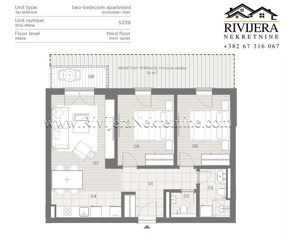 Prodaja, dvosoban stan, 747m², Topla, Herceg Novi