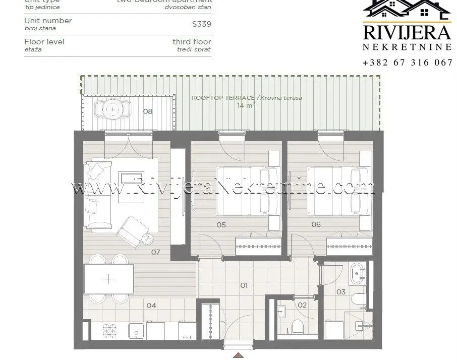 Sale, two bedroom apartment, 747m², Topla, Herceg Novi