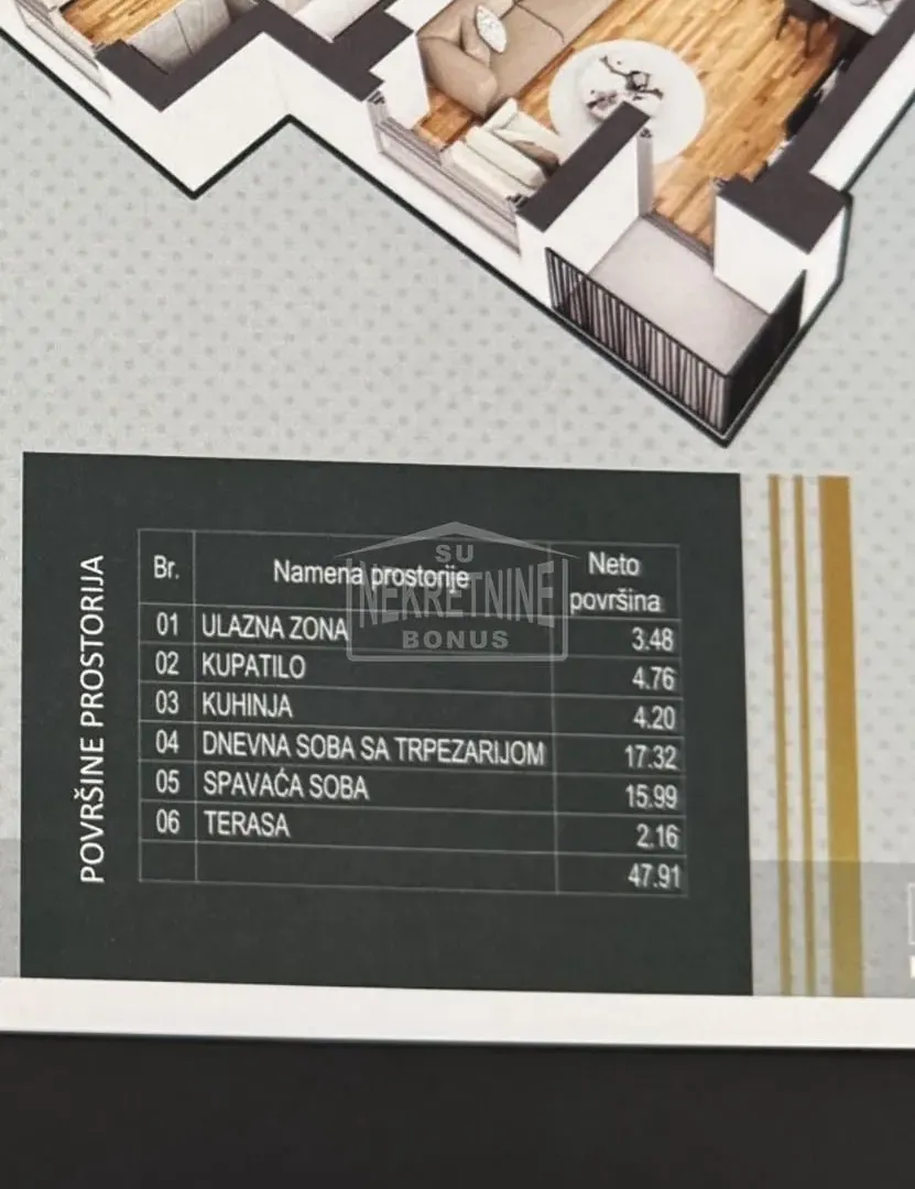 Prodaja, dvosoban stan, 48m², Centar, Subotica