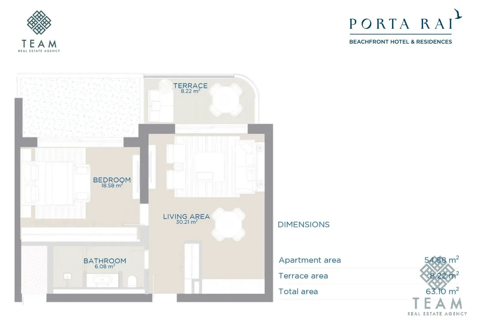 Sale, one bedroom apartment, 63m², Velika Plaža, Ulcinj