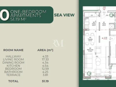 Sale, one bedroom apartment, 51m², Kavač, Kotor - image 3