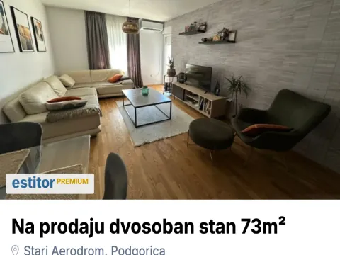 Prodaja, dvosoban stan, 73m², Stari Aerodrom, Podgorica - image 1