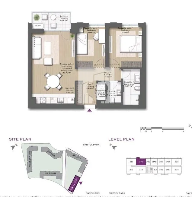 Prodaja, dvosoban stan, 72m², Savski Venac, Beograd
