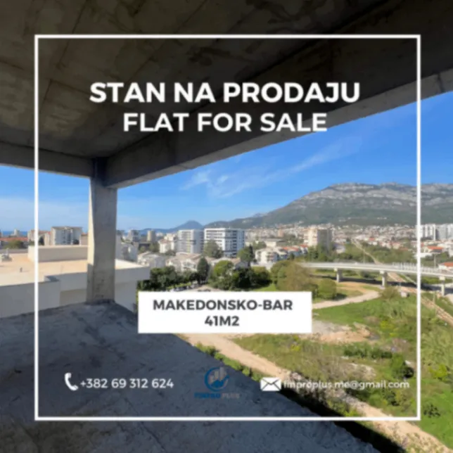 Prodaja, jednosoban stan, 41m², Makedonsko naselje, Bar