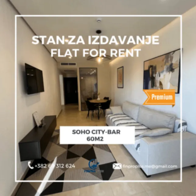 Rent, one bedroom apartment, 60m², Soho City, Bar