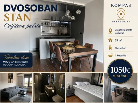 Rent, two bedroom apartment, 53m², Cvijićeva, Palilula Sve Podlokacije - image 1