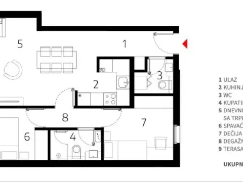 Sale, two bedroom apartment, 65m², Palilula, Niš - image 3