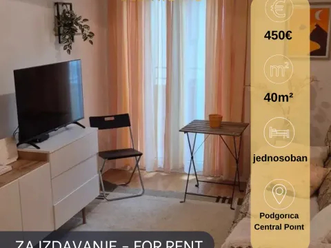 Rent, one bedroom apartment, 40m², Central Point, Podgorica - image 1