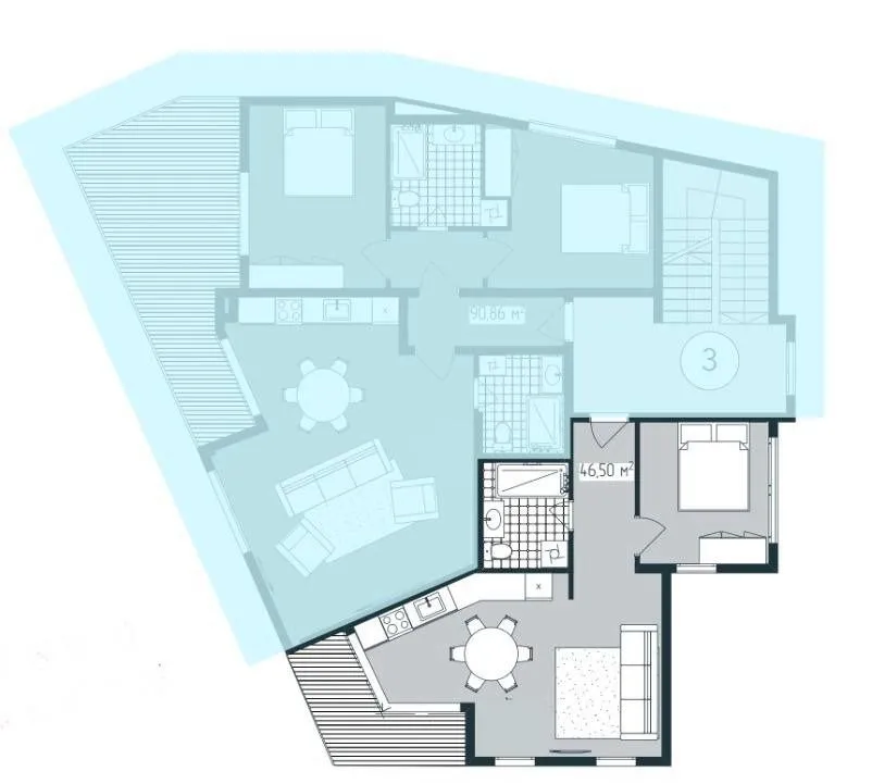 Prodaja, jednosoban stan, 46m², Donja Lastva, Tivat