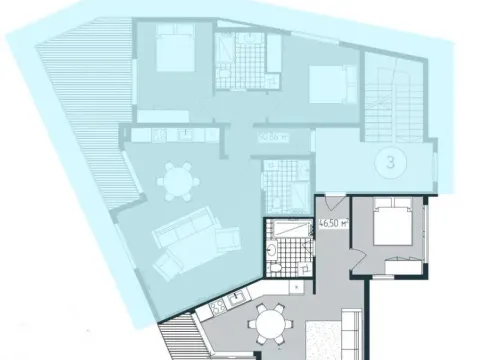 Prodaja, jednosoban stan, 46m², Donja Lastva, Tivat - image 1