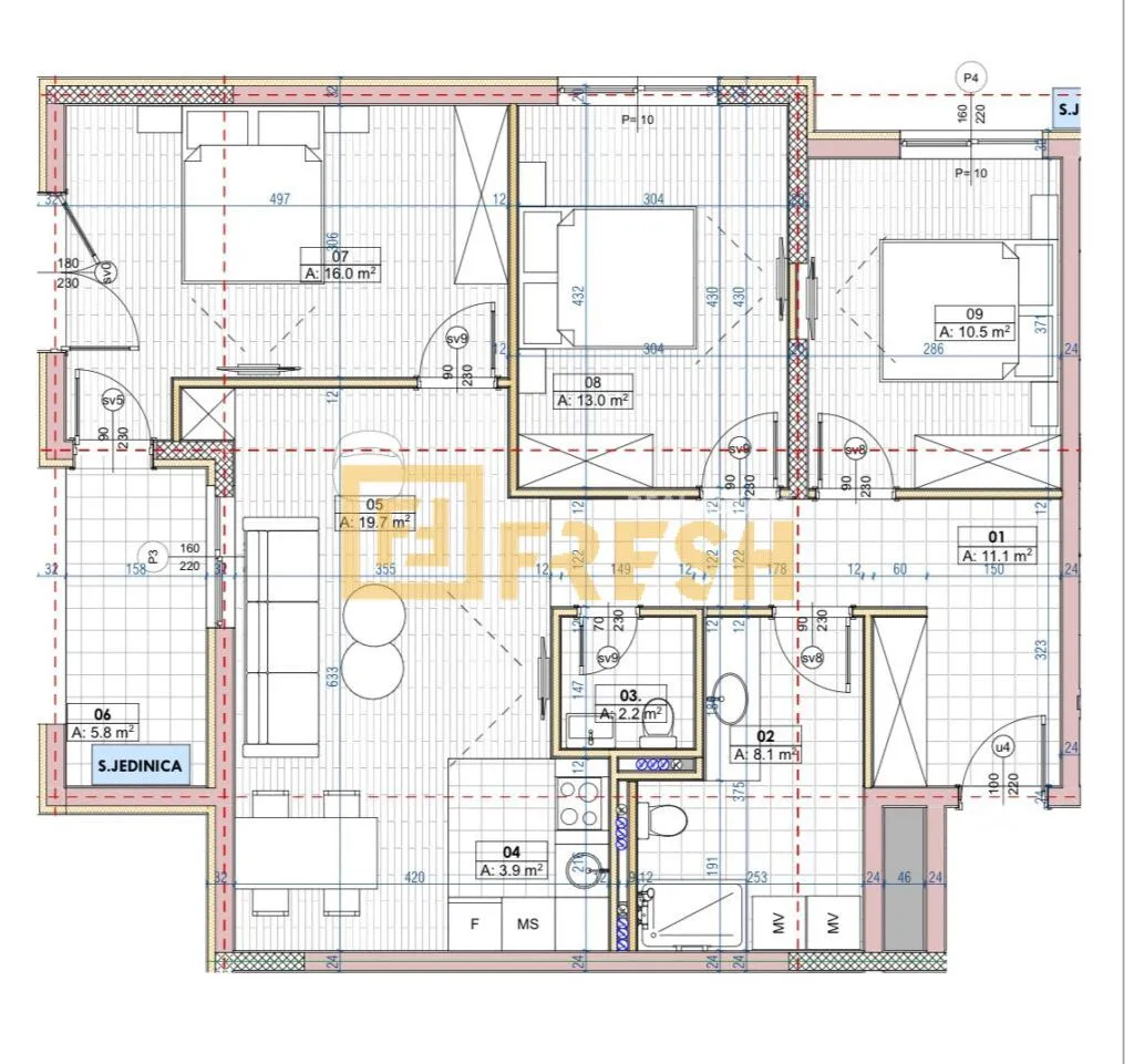 Prodaja, trosoban stan, 90m², Ljubović, Podgorica