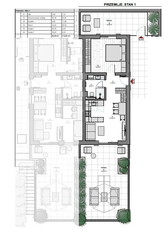 Prodaja, četvorosoban stan, 104m², Donja Lastva, Tivat