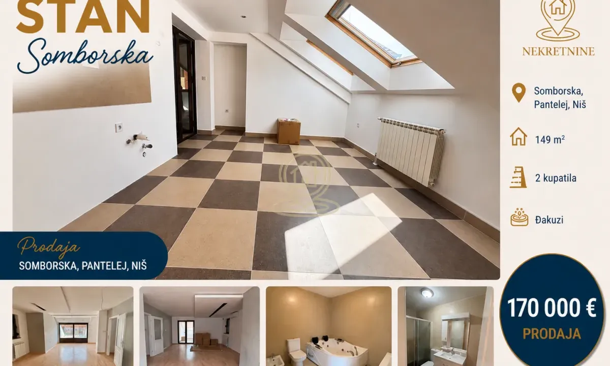 Sale, four bedroom apartment, 149m², Pantelej, Niš