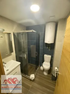 Manje kupatilo sa tuš kabinom, umivaonikom, WC šoljom i bojlerom. - image 3