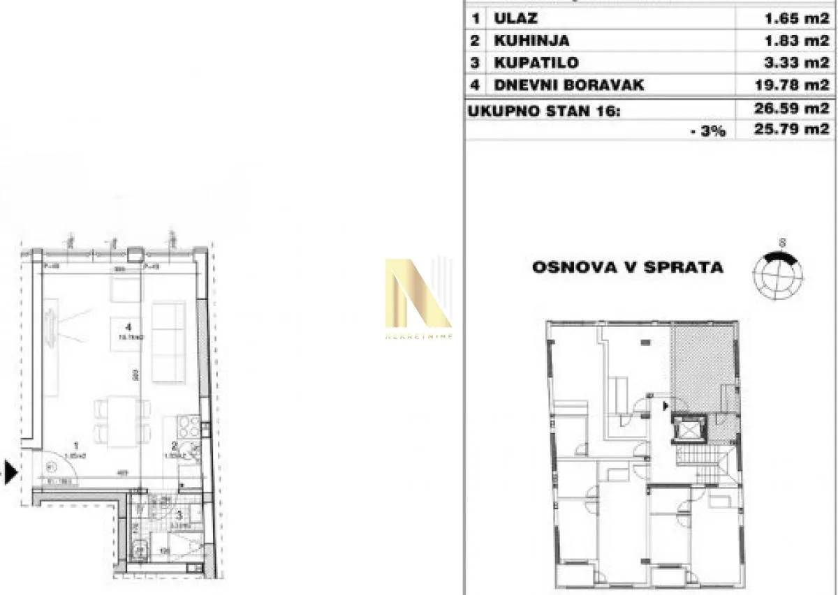 Prodaja, garsonjera, 26m², Sajmište, Novi Sad