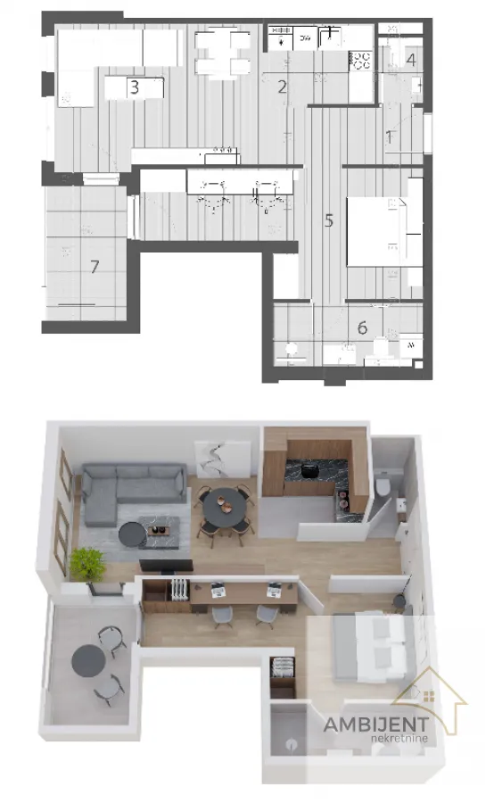 Sale, two bedroom apartment, 58m², Novi Beograd Sve Podlokacije, Beograd