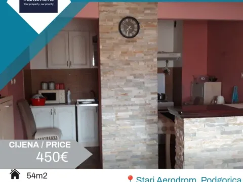 Rent, one bedroom apartment, 54m², Stari Aerodrom, Podgorica
