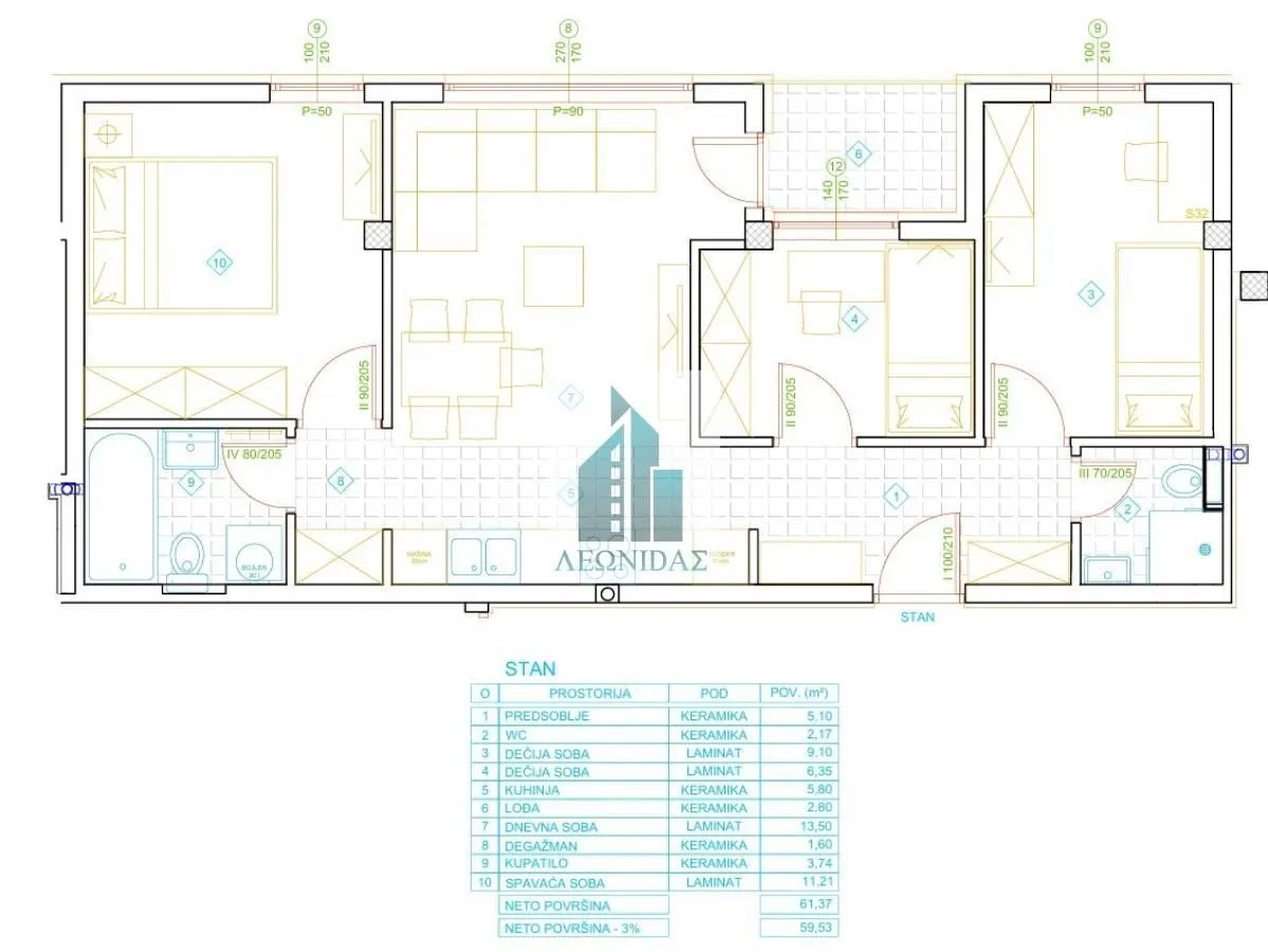 Prodaja, trosoban stan, 59m², Palilula, Niš