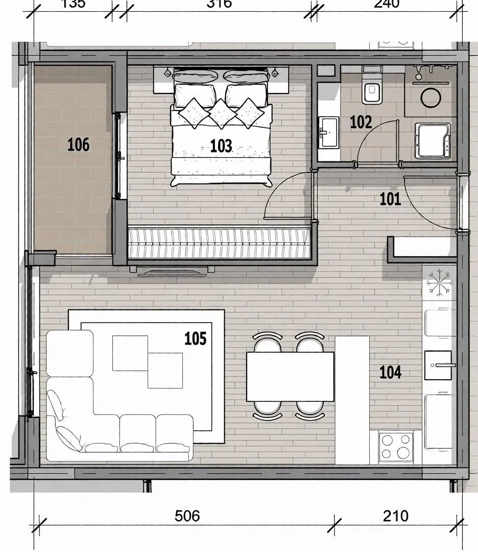 Prodaja, jednosoban stan, 47m², Donja Gorica, Podgorica