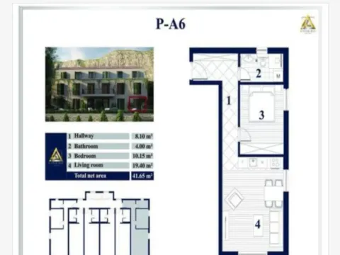 Sale, one bedroom apartment, 55m², Prčanj, Kotor - image 2