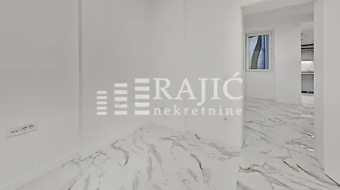 Empty bright room with marble floor tiles and a view of the hallway. - image 17