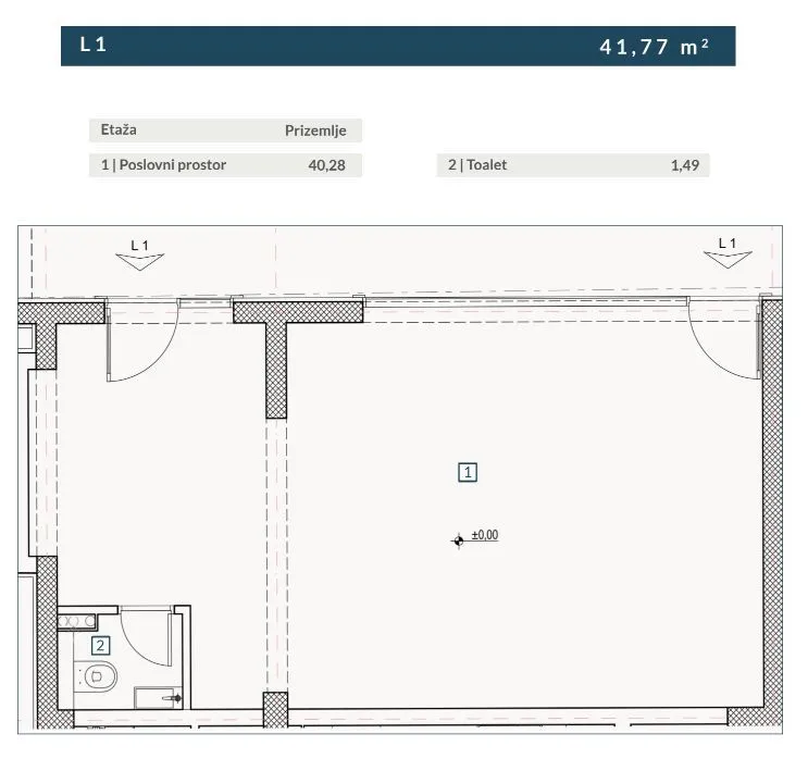 Sale, office space, 41m², Budva, Crna Gora