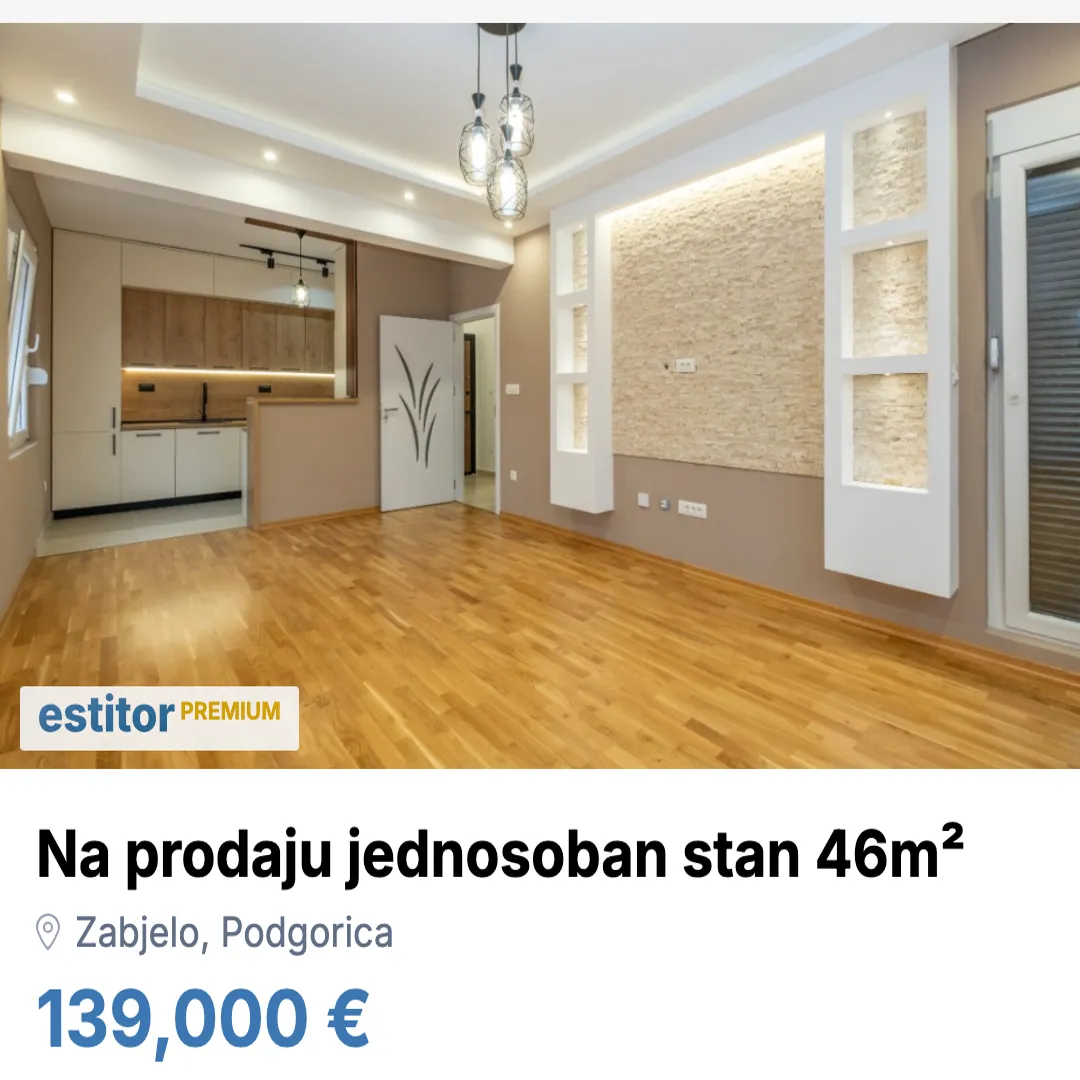 Sale, one bedroom apartment, 46m², Zabjelo, Podgorica