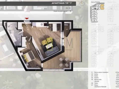 Sale, one bedroom apartment, 52m², Bečići, Budva - image 12