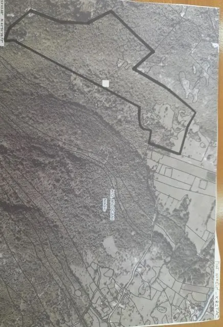 Katastarski plan sa ucrtanim granicama parcele u mjestu Miločani, Nikšić.