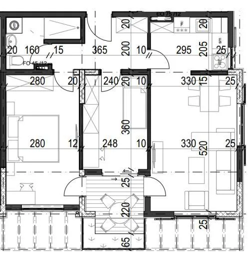 Sale, two bedroom apartment, 60m², Radanovići, Kotor