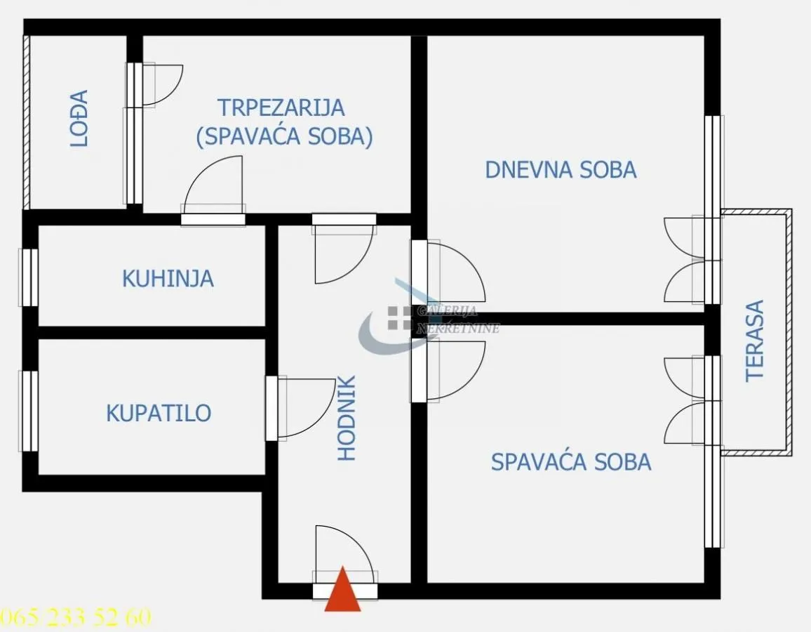 Sale, two bedroom apartment, 68m², Stari Grad, Beograd