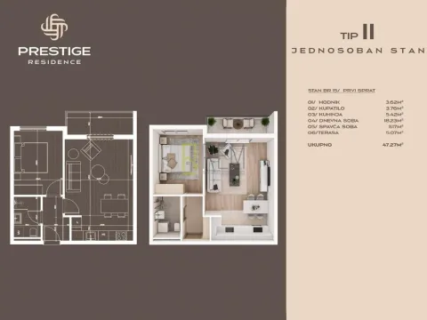 Sale, one bedroom apartment, 47m², Zabjelo, Podgorica - image 8