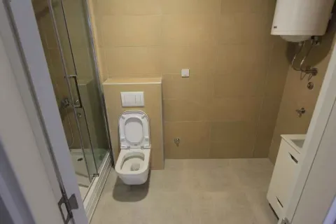 Manje kupatilo sa tuš kabinom, WC šoljom i manjim umivaonikom. - image 8