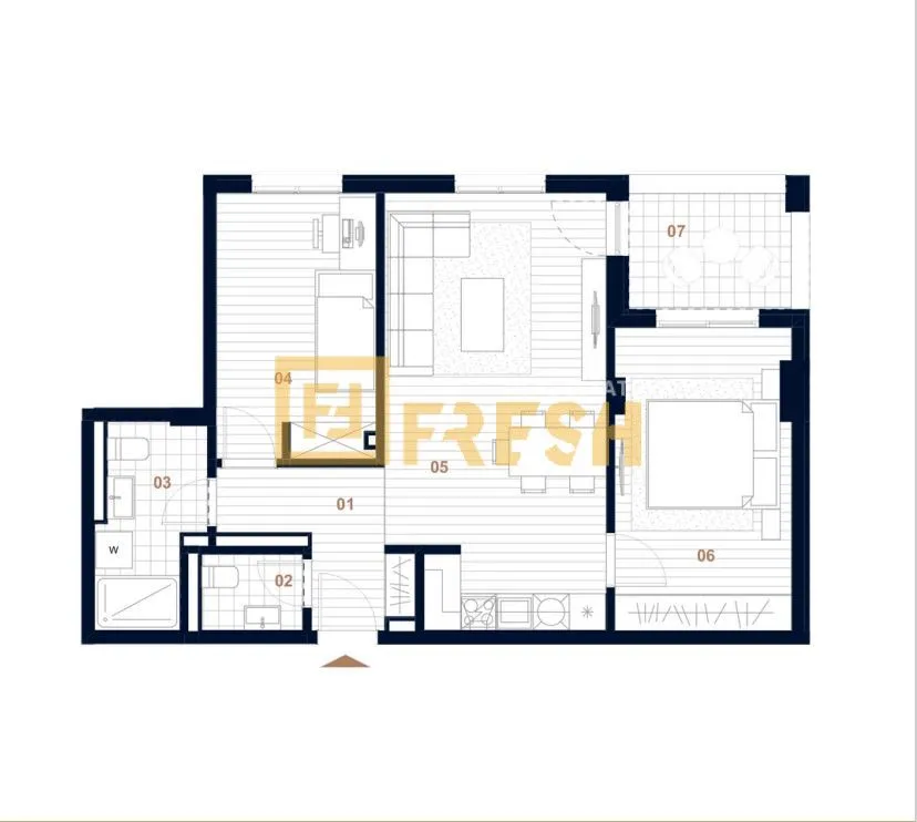 Sale, two bedroom apartment, 69m², Centar, Budva