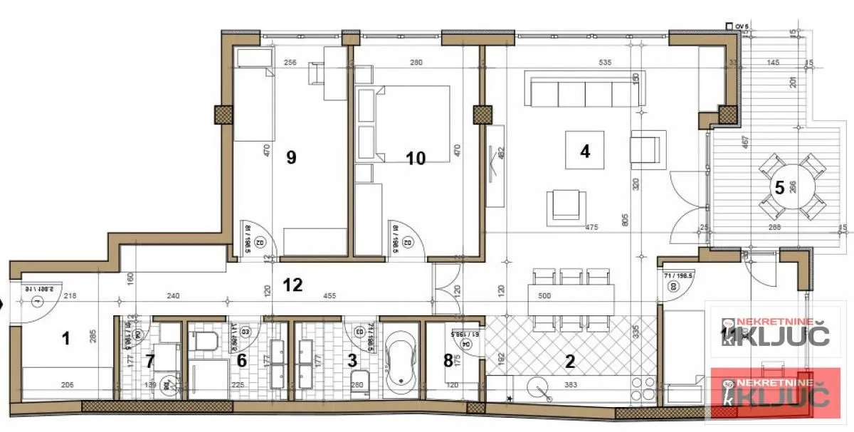 Sale, four bedroom apartment, 108m², Centar, Novi Sad