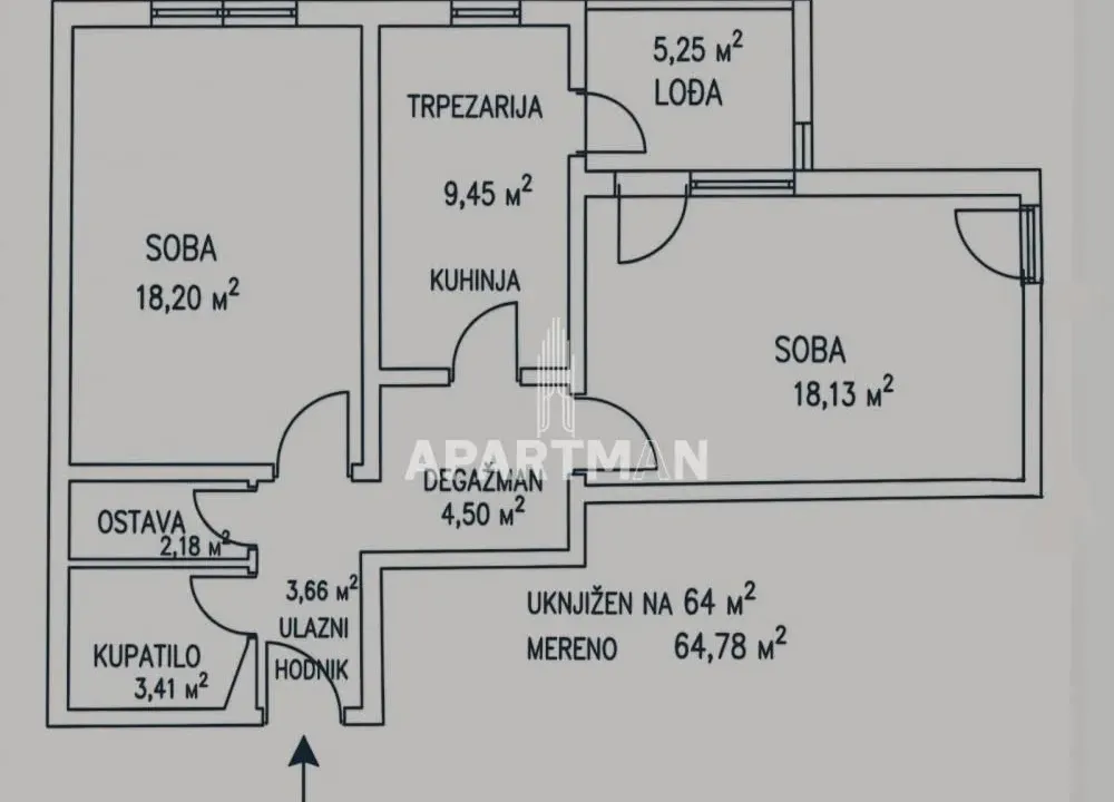 Prodaja, dvosoban stan, 64m², Novi Beograd Blok 70, Novi Beograd Sve Podlokacije