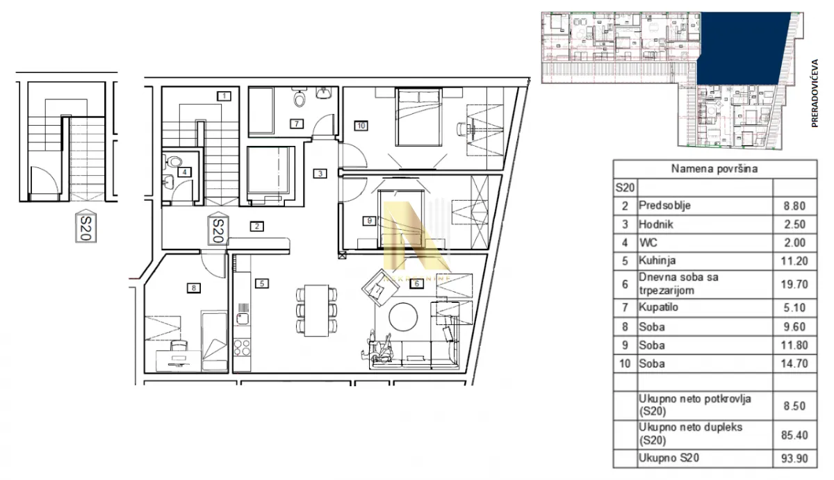 Prodaja, trosoban stan, 93m², Petrovaradin, Novi Sad
